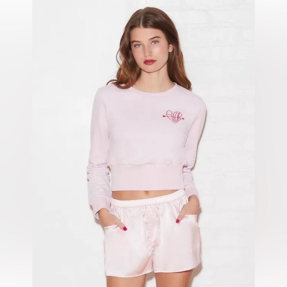 Fleur du Mal Cupid Fleur Cropped Sweatshirt 💞